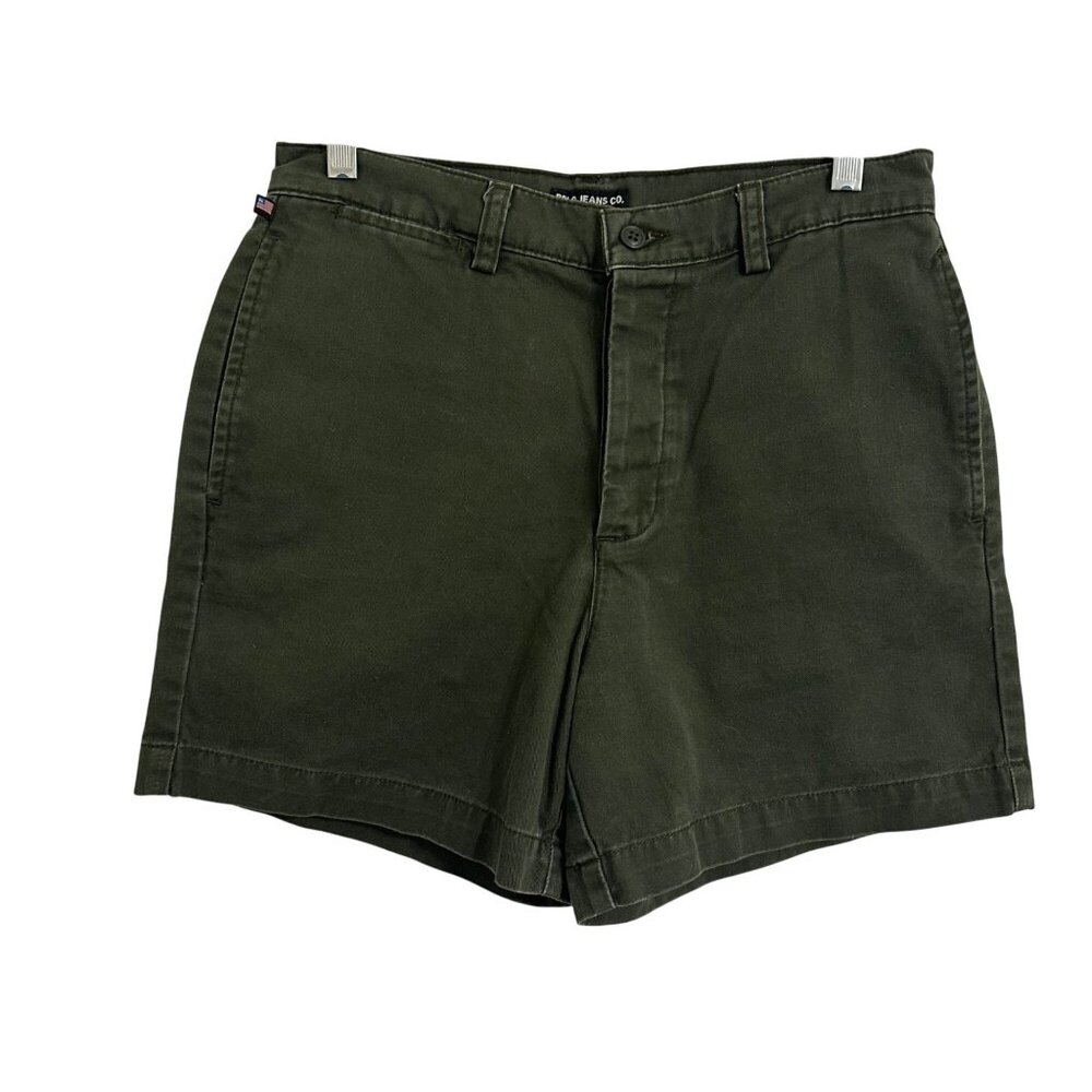 Vintage Polo Jeans Co. Ralph Lauren Green Cotton Womens SZ 8 Button Fly Shorts
